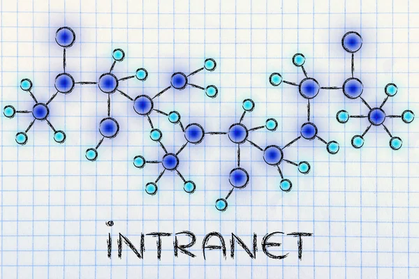 Abstrakte leuchtende Netzwerkillustration mit Text-Intranet — Stockfoto