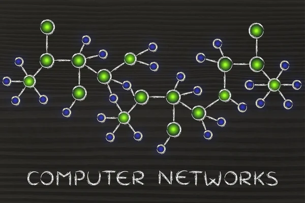 Illustration von Computernetzwerken — Stockfoto