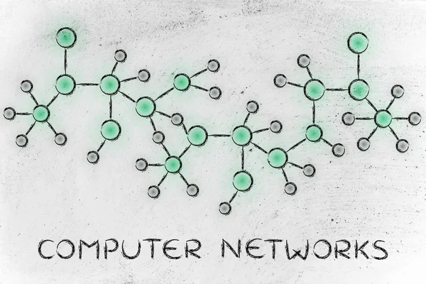 コンピュータ ネットワークの図 — ストック写真