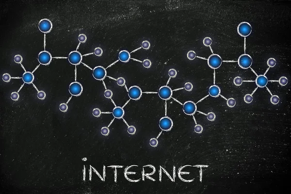 Metin Internet ile soyut parlayan ağ illüstrasyon — Stok fotoğraf