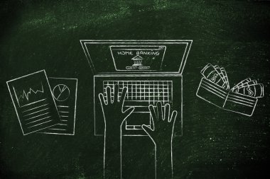 ev bankacılık kullanıcı vasıl onun laptop ile cüzdan açık ve istatistikleri