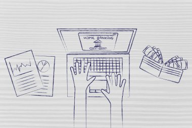 ev bankacılık kullanıcı vasıl onun laptop ile cüzdan açık ve istatistikleri