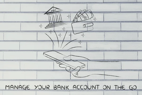 Concept of manage your bank account online — Stock Photo, Image