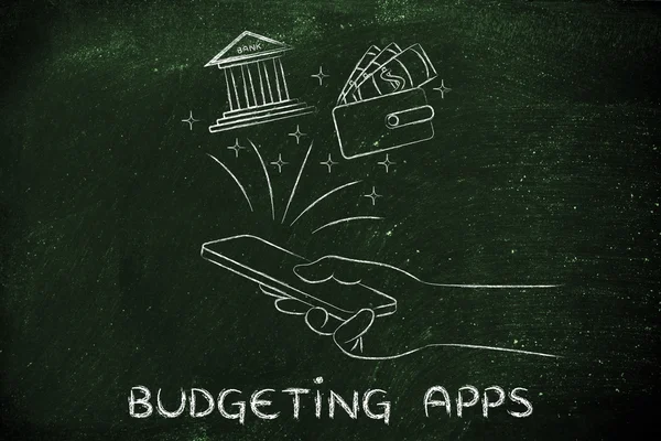 Concept of budgeting apps — Stock Photo, Image
