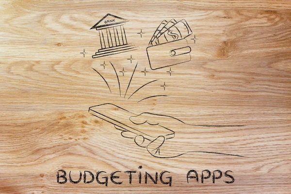 Concept of budgeting apps — Stock Photo, Image