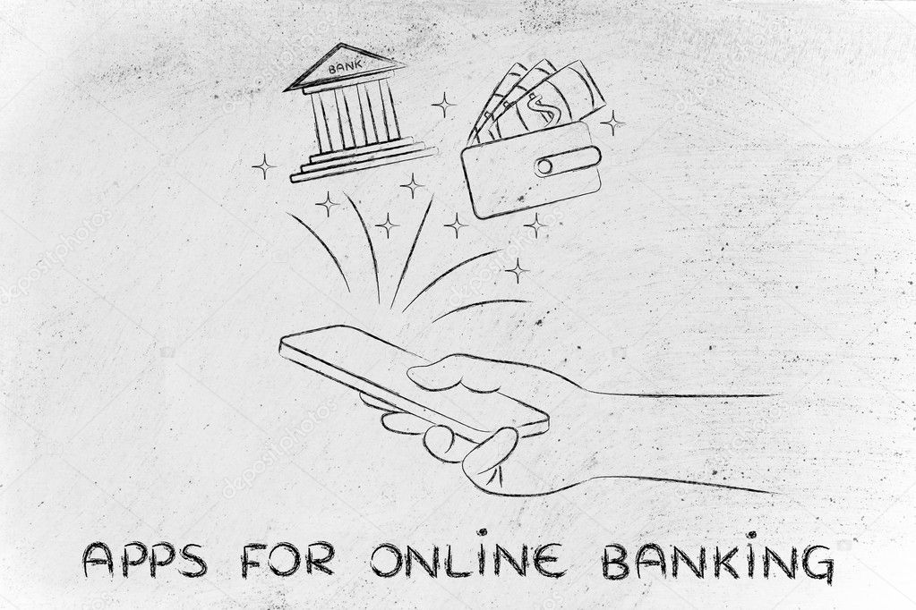 concept of apps for online banking