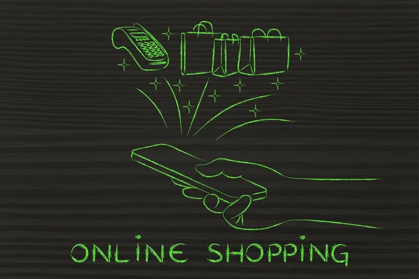 온라인 쇼핑의 개념 — 스톡 사진