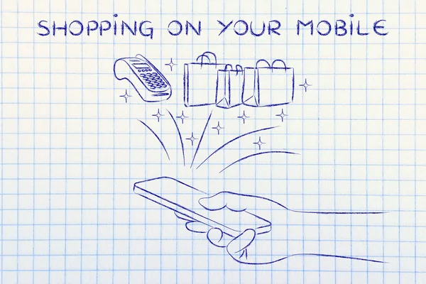 Concept de shopping sur votre mobile — Photo