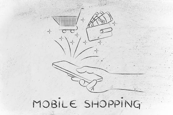 モバイル ショッピングの概念 — ストック写真