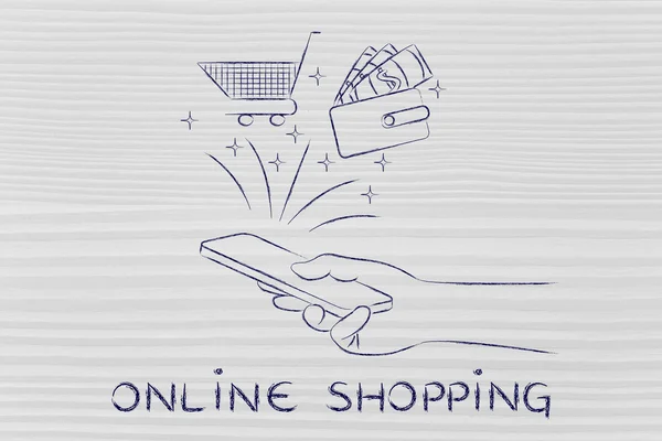 Concepto de compras en línea — Foto de Stock