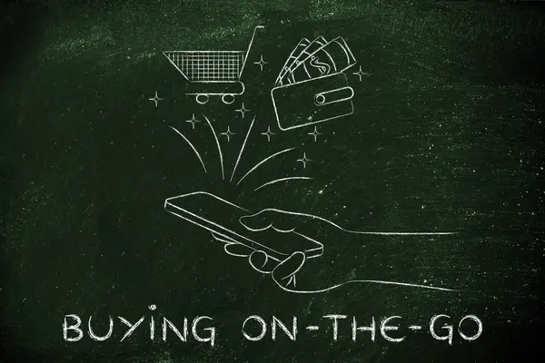 Concept van het kopen van on-the-go — Stockfoto