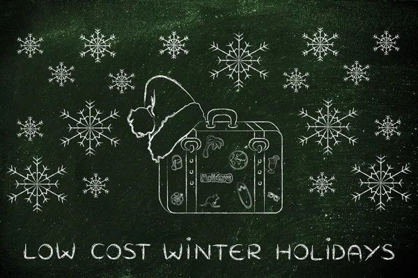 Έννοια του χαμηλού κόστους χειμερινές διακοπές — Φωτογραφία Αρχείου