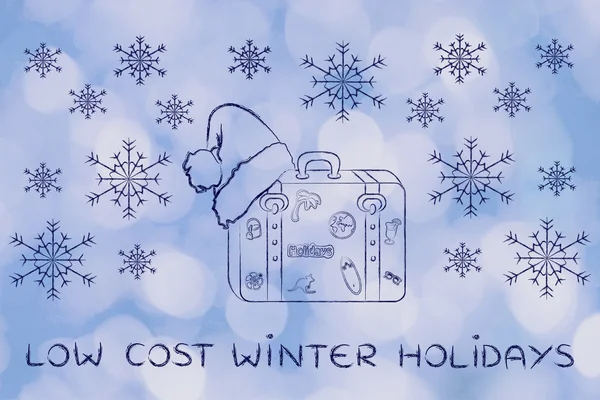 Concept of Low cost winter holidays — Stock Photo, Image