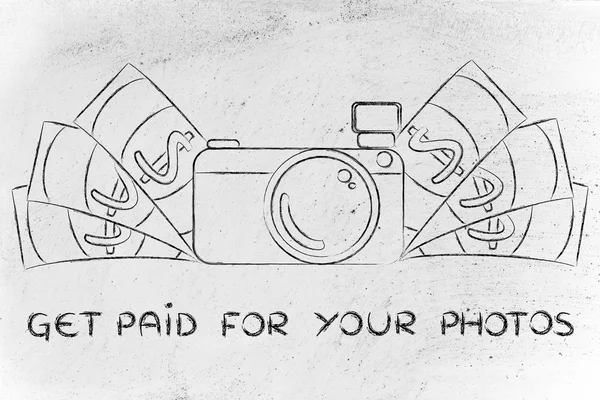 Get paid for your photos illustration — Stock Photo, Image