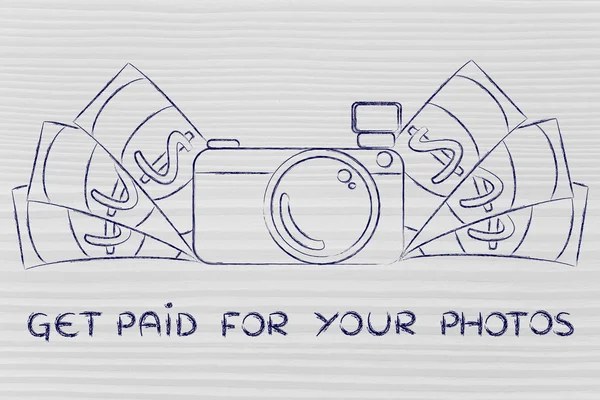 Get paid for your photos illustration — Stock Photo, Image