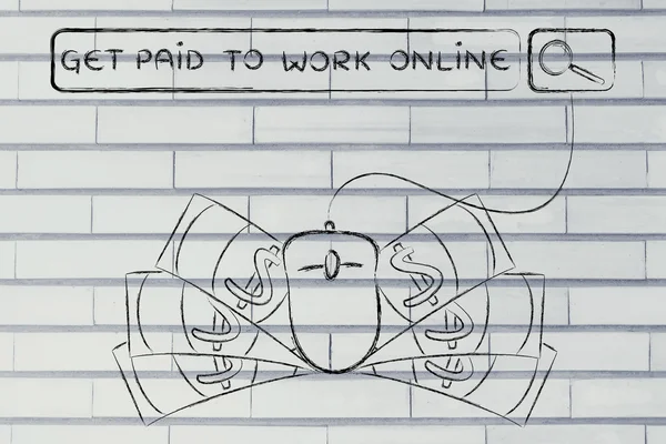 Online illüstrasyon iş için get paid — Stok fotoğraf