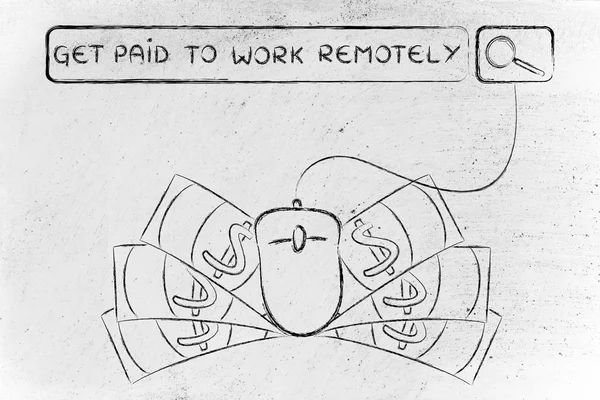 Se les paga para trabajar de forma remota ilustración — Foto de Stock