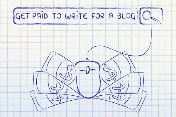 Get paid to write for a blog illustration — Stock Photo, Image