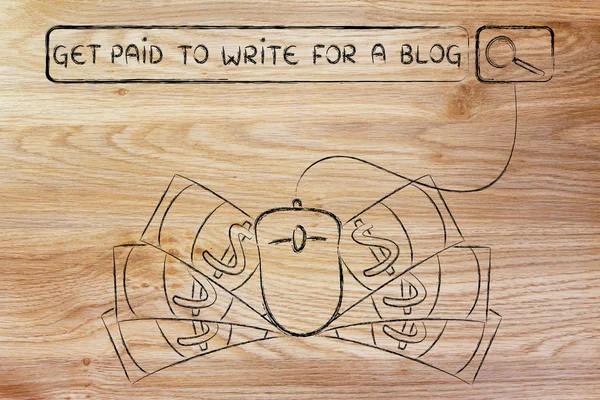 Få betalt för att skriva en blogg illustration — Stockfoto