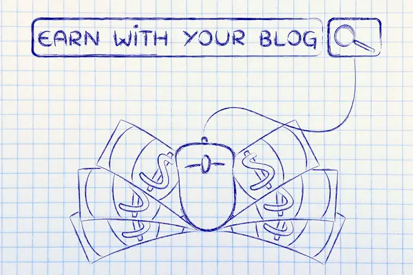 Guadagnare con il tuo blog illustrazione — Foto Stock