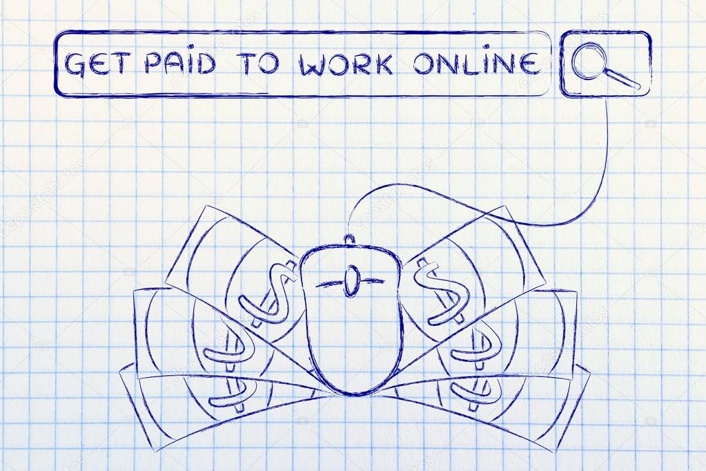 Get paid to work online illustration
