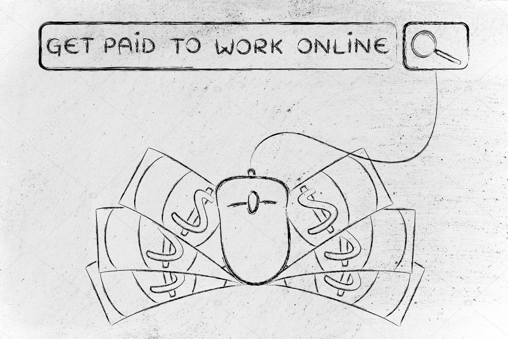 Get paid to work online illustration