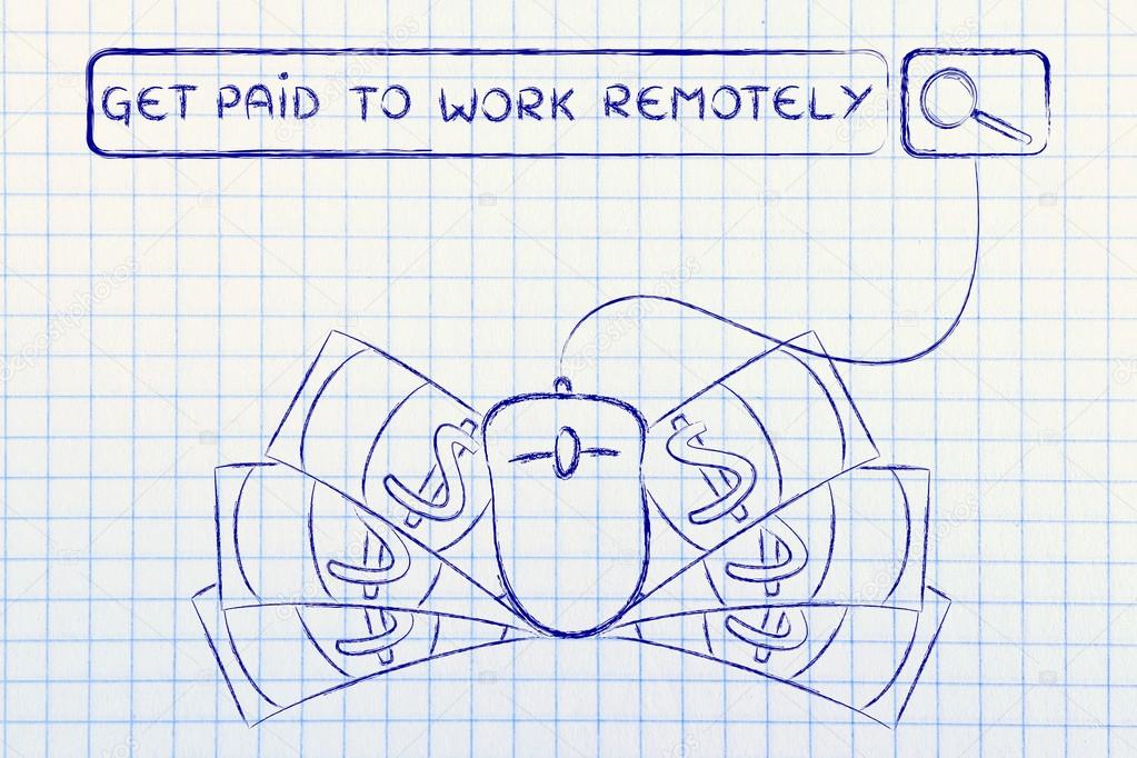 get paid to work remotely illustration