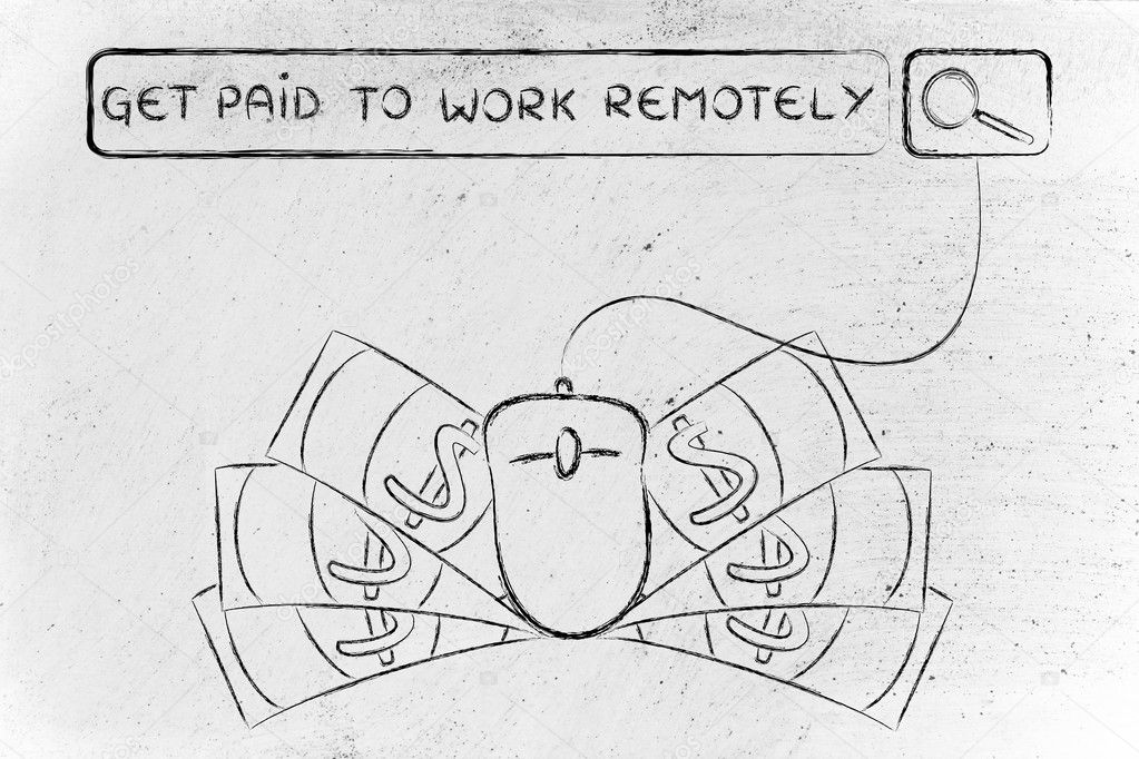 get paid to work remotely illustration