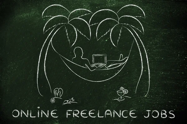 Pojęcie praca freelance online — Zdjęcie stockowe