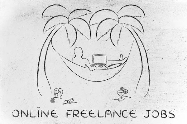 Pojęcie praca freelance online — Zdjęcie stockowe