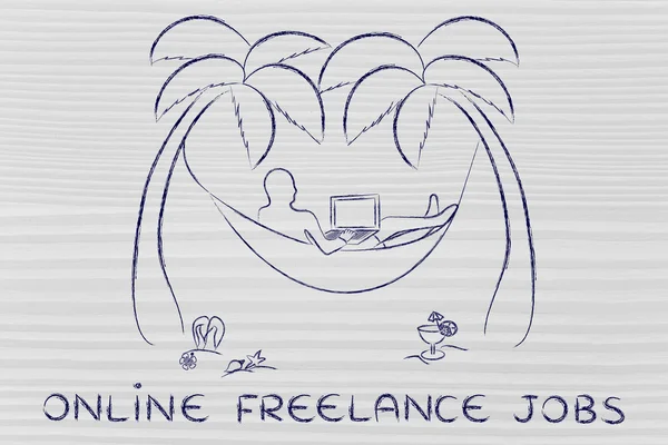 Pojęcie praca freelance online — Zdjęcie stockowe