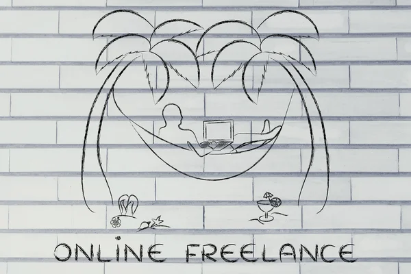 Concetto di freelance online — Foto Stock