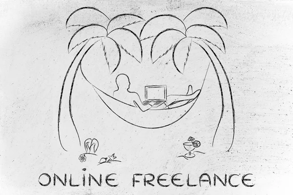 Conceptul de freelance online — Fotografie, imagine de stoc