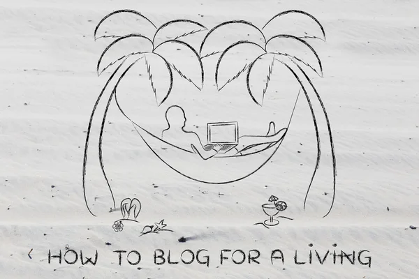 Konzept wie man für seinen Lebensunterhalt bloggt — Stockfoto