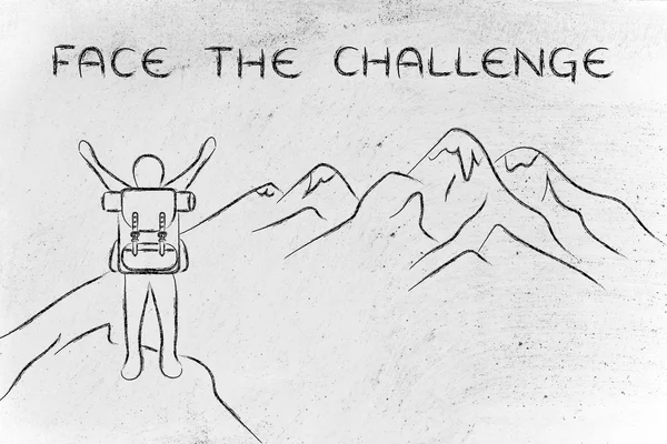 Begreppet hur möta utmaningen — Stockfoto