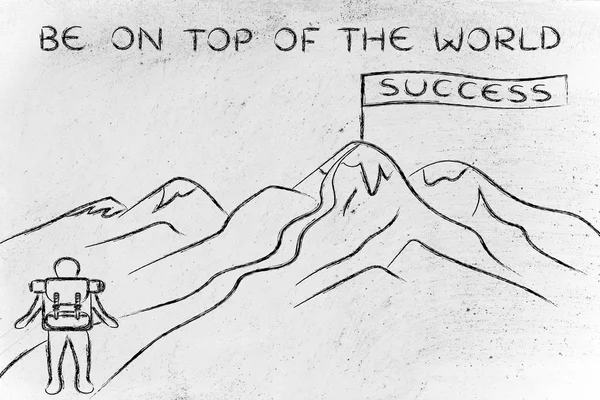 Concepto de cómo estar en la cima del mundo — Foto de Stock
