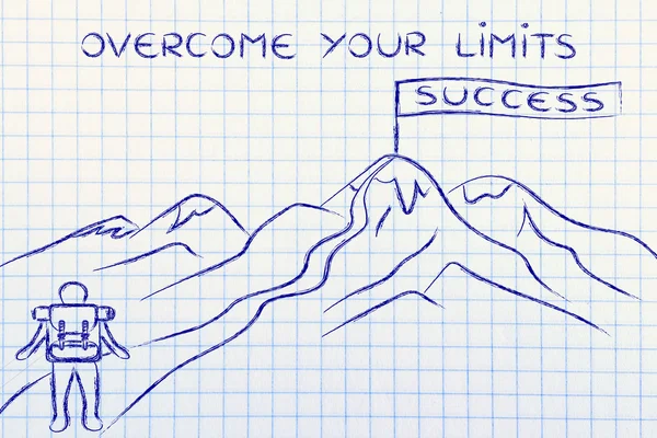 Concept of how overcome your limits — Stock Photo, Image