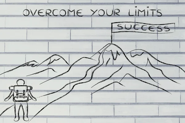 Concept of how overcome your limits — Stock Photo, Image