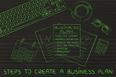 bir iş planı oluşturmak için adımları kavramı