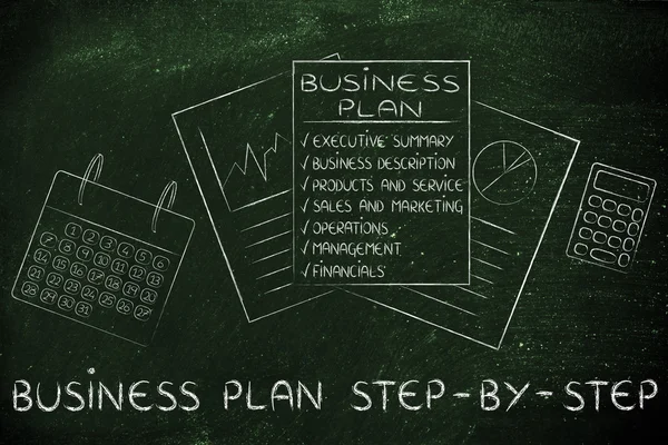 Concepto de plan de negocio paso a paso — Foto de Stock