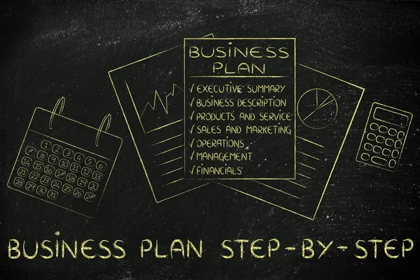 Az üzleti terv részletes koncepció — Stock Fotó