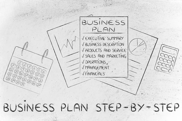 Концепция бизнес-плана поэтапно — стоковое фото