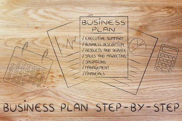 Concepto de plan de negocio paso a paso —  Fotos de Stock