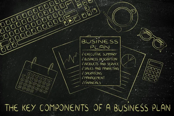 Conceito de componente-chave de um plano de negócios — Fotografia de Stock