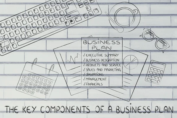 事業計画の重要なコンポーネントの概念 — ストック写真