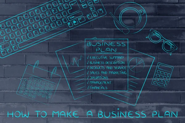 Konzept, wie man einen Businessplan erstellt — Stockfoto