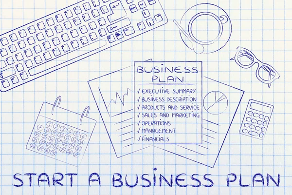 Konzept der Gründung eines Businessplans — Stockfoto