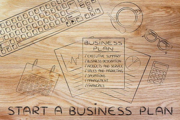 Concetto di avviare un business plan — Foto Stock