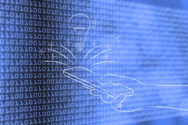 Smartphone ekran dışına geliyor ampul