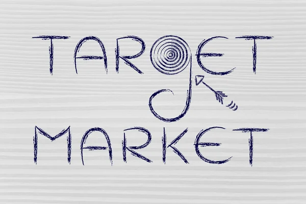 Termo de comercialização "mercado-alvo" ilustração — Fotografia de Stock